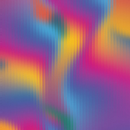 Vibrant gradient colors swirl across a ribbed frosted glass texture with vertical lines.