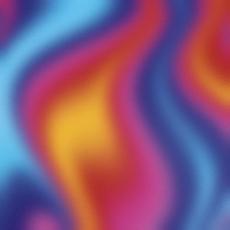 Vibrant abstract wavy gradient with frosted glass texture in blue red orange and yellow