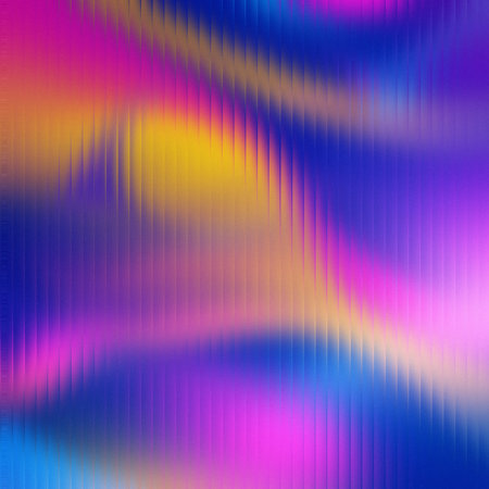 An abstract gradient of pink, purple, yellow, and blue with a subtle vertical line texture.