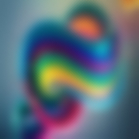 Frosted glass with abstract blue purple pink and teal swirls. Clear details and vibrant colors en...の写真素材