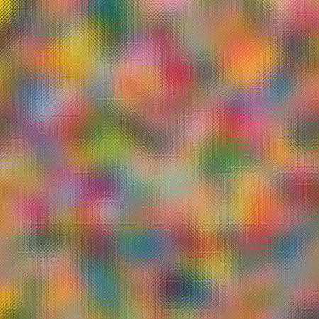 Frosted glass with a mosaic of blurry, colorful dots and shapes in a random pattern.の写真素材