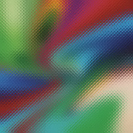 Frosted glass texture with abstract swirling colors of green blue red yellow and beige.の写真素材