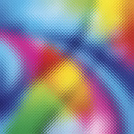 Frosted glass texture with a colorful gradient of blue, yellow, pink, and green hues.の写真素材