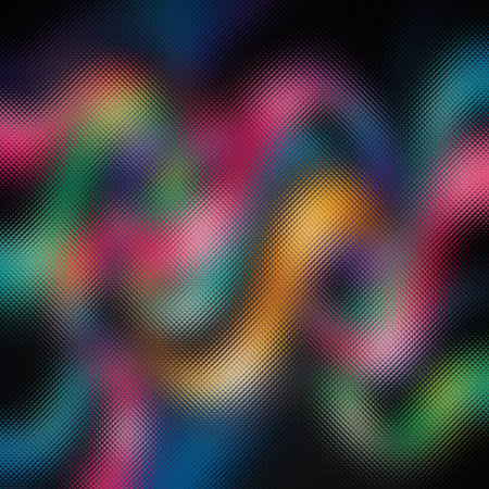 Image showing dark frosted glass abstract with neon swirls and colors. High resolution image...の写真素材