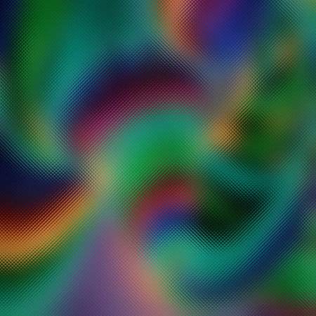 Frosted glass texture with deep teal and green abstract swirls and blurry gradients.の写真素材