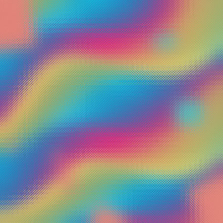 Frosted glass texture with soft horizontal rainbow stripes and subtle blurred circles of color.の写真素材