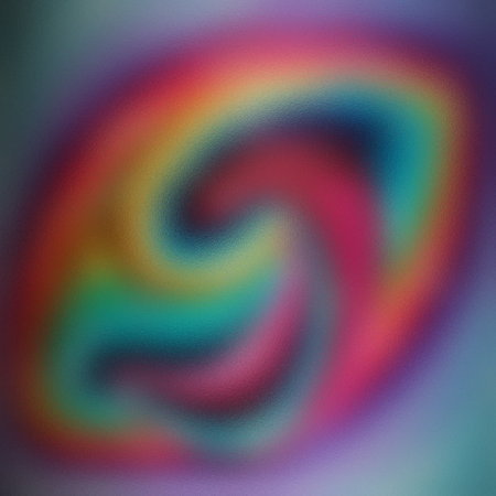 Abstract swirling rainbow colors with a frosted glass texture and soft gradient. Clear details an...の写真素材