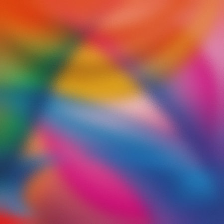 Vibrant abstract blend of orange yellow blue and pink colors with a textured effect.