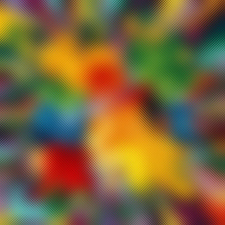 Frosted glass texture with vibrant, blurry abstract color blocks of red, green, yellow, and blue.の写真素材