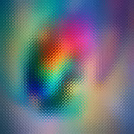 Frosted glass texture with soft, blurry abstract swirls of teal, pink, orange, and blue.の写真素材