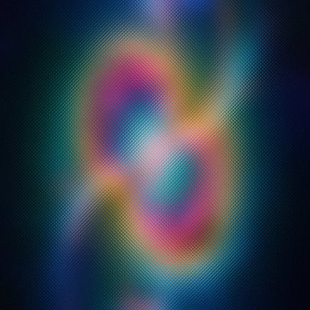 Frosted glass texture with swirling abstract forms in pink, purple, teal, and yellow.の写真素材