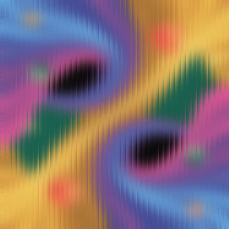 Abstract colorful swirls of purple blue yellow and green with vertical lines. Clear details and v...