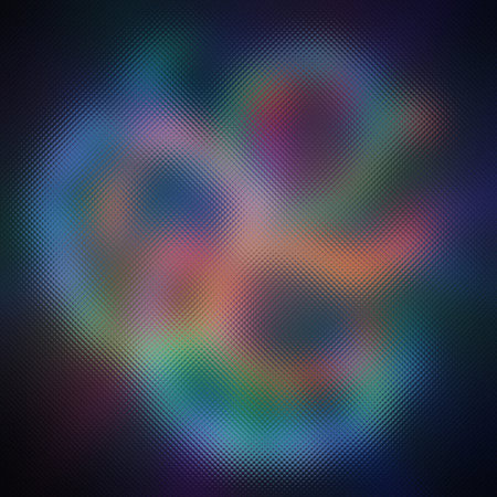 Abstract swirls of blue, green, and pink hues on a dark frosted glass texture. Clear details and ...の写真素材