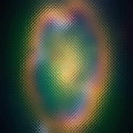 Frosted glass texture with a dark green and yellowish circular abstract pattern. Clear details an...