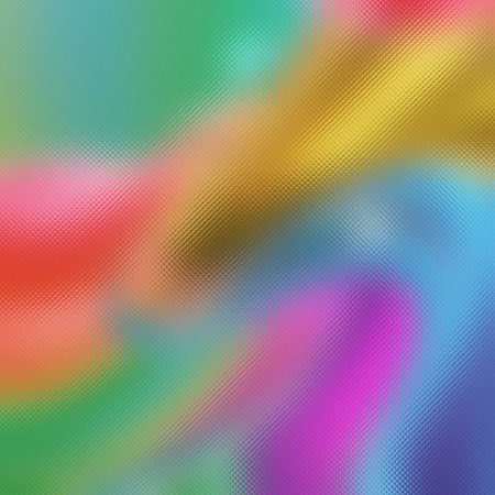 Frosted glass texture with blurred abstract swirls of green pink yellow blue and purple colors.の写真素材