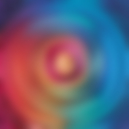 A radial swirl of vibrant colors including orange pink blue and teal through frosted glass.の写真素材