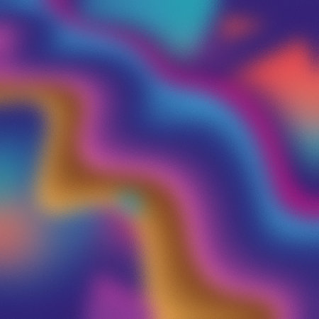 Abstract blurry shapes with a frosted glass texture in purple, blue, and orange. Clear details an...
