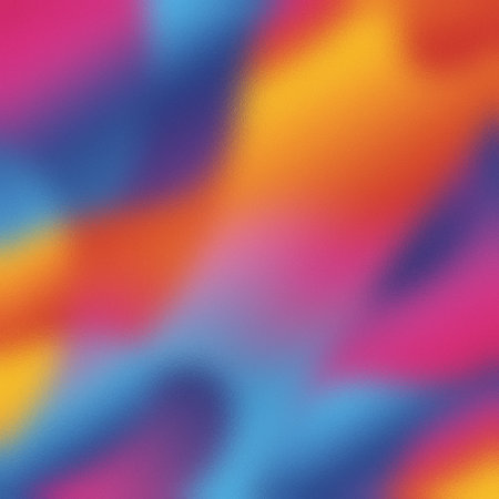 An abstract blend of bright orange, blue, yellow, purple, and pink with a frosted glass texture.の写真素材