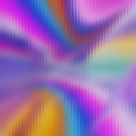 Abstract blurry gradient waves with vertical lines texture in vibrant pink purple blue and yellow