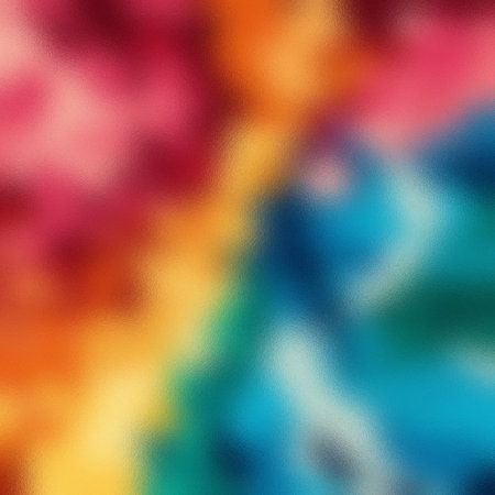 Frosted glass texture with a blurred diagonal gradient of vibrant red, orange, yellow, and blue...の写真素材