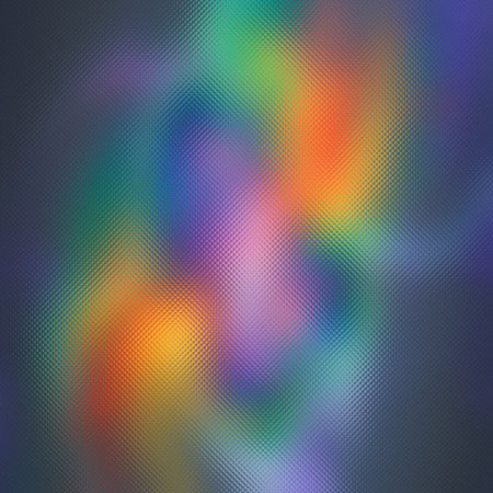 Abstract frosted glass surface with vibrant, swirling colors including green, purple, orange,...の写真素材