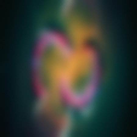 Abstract frosted glass texture with pink and yellow swirls against a dark background.