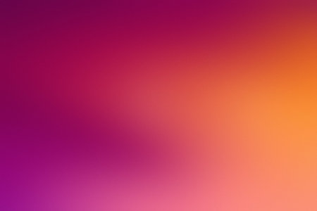 A vibrant gradient transitions from deep purple on the left to bright orange on the right.