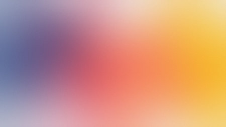 A smooth gradient blending purple blue pink orange and yellow colors with soft transitionsの写真素材