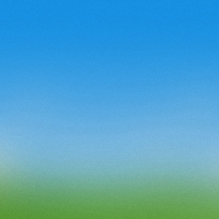 Transitioning showing bright blue sky and green field gradient background keywords: abstract,...の写真素材