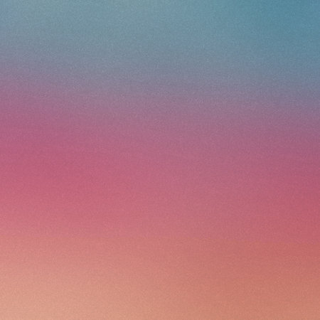A gradient background transitioning from pink to blue with orange tones and grain. Clear details ...の写真素材