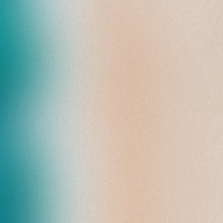 A gradient background with teal on the left transitioning to beige on the right, with fine grain.の写真素材
