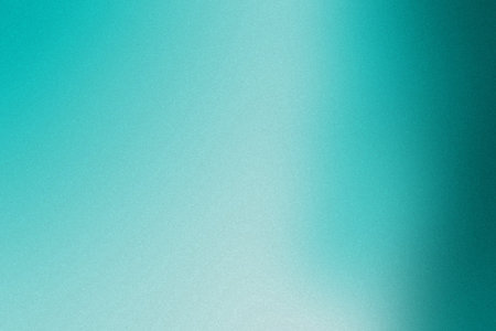 Bright teal and aqua gradient with a subtle grain texture and blurred light effects.
