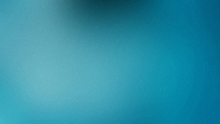 A vibrant teal and blue gradient with a fine grain texture creates a bright, blurred background.