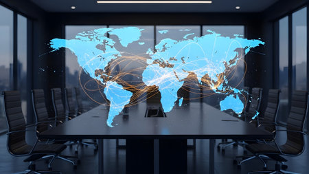 Projecting global connectivity and strategic insights in a corporate meeting environment