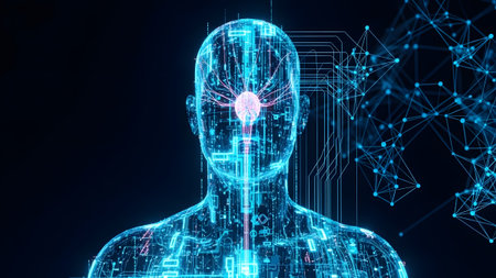Digital human brain with artificial intelligence network and advanced neural connectionsの写真素材