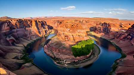 Horseshoe bend: a stunning panoramic view of the iconic colorado river meander