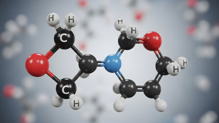 Compound showing 3d molecular structure of a chemical compound with carbon nitrogen oxygen...