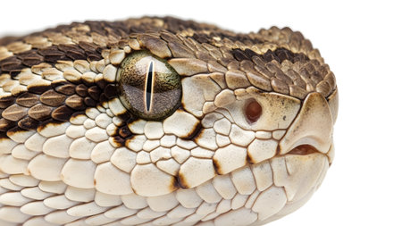 showing rattlesnake head extreme close-up with detailed scales and eye. resolution...