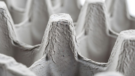showing close-up of the textured surface of a gray cardboard egg carton. resolution...