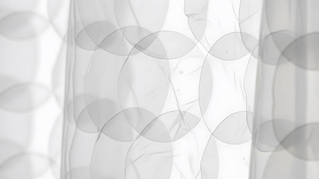 Overlapping showing abstract pattern of overlapping translucent circles with subtle ripples and...の写真素材