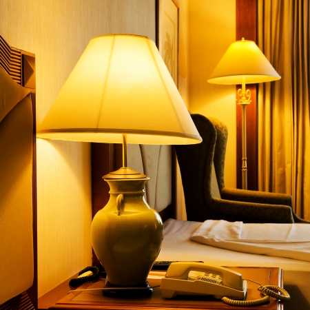 table lamp and sofaの写真素材