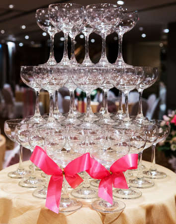Pink Ribbon Champagne Glassの写真素材