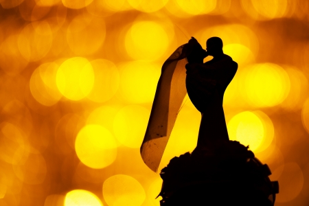 Wedding doll silhouette bokehの写真素材