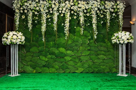 Beautiful flowers background for wedding sceneの写真素材