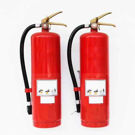 Red fire extinguisherの写真素材