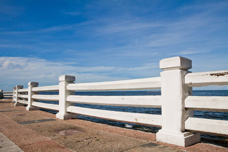 White cement fence の写真素材
