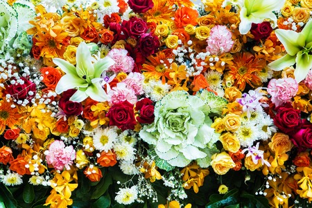 Beautiful flowers background for wedding sceneの写真素材