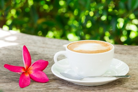 cups of espresso on brownの写真素材