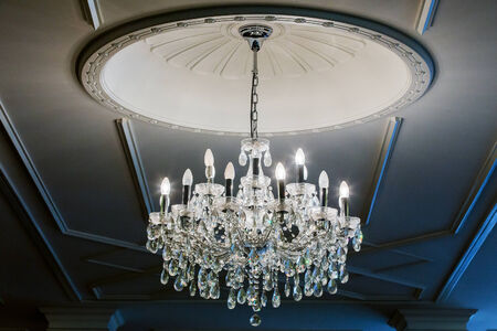 chandelier in classic room shiningの写真素材