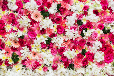Beautiful flowers background for wedding sceneの写真素材